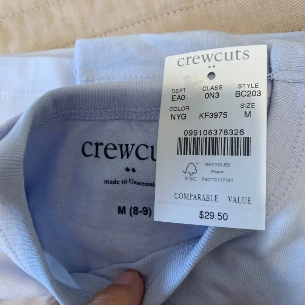 NWT J. Crew Girls' Light Blue Long-Sleeve W/